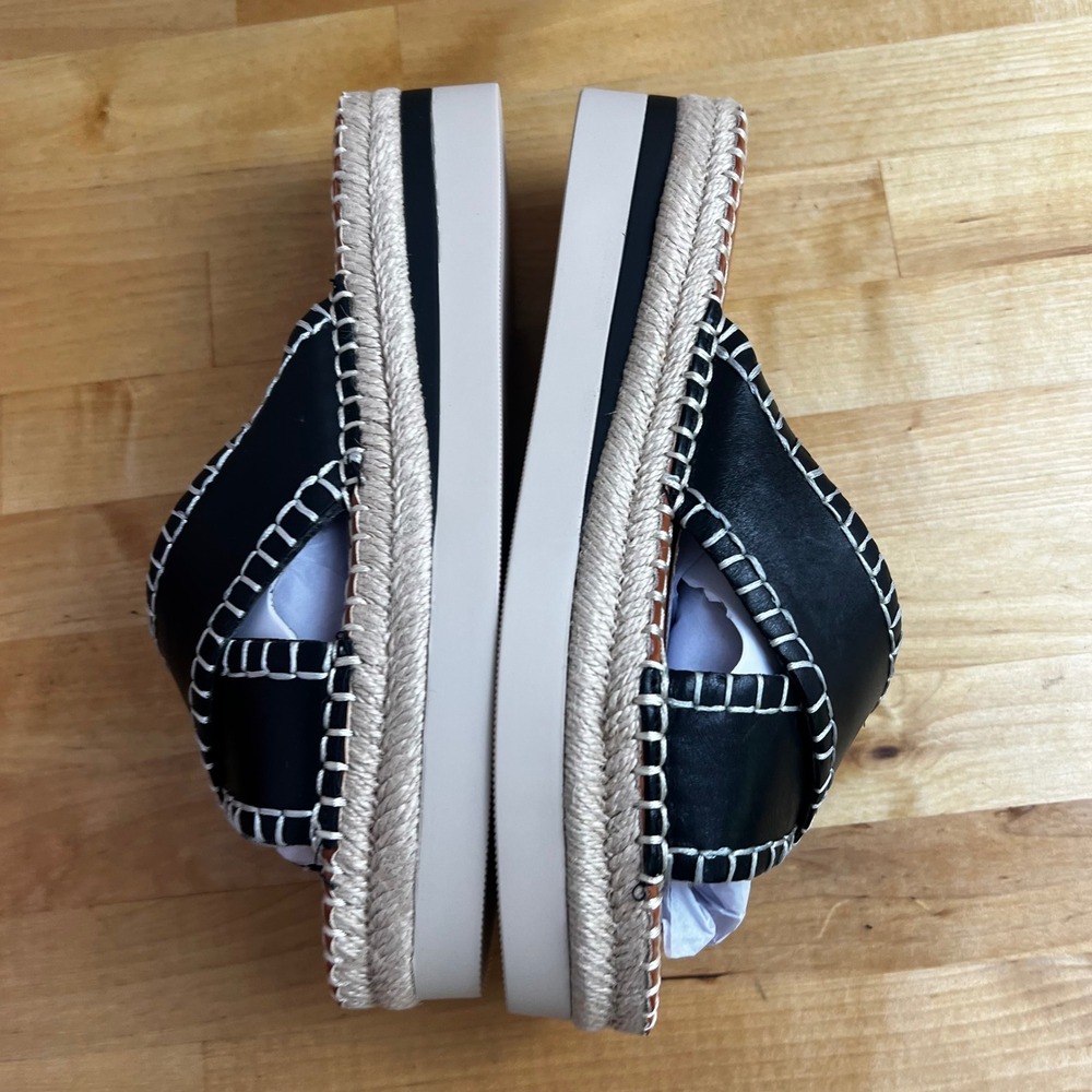 Vince Camuto Belinda Black Espadrille Slide Sandals Wide Width - Picture 7 of 13